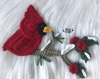 Crochet Pattern - INSTANT PDF DOWNLOAD - Cardinal - Crochet Cardinal - Christmas Cardinal - Cardinal Pattern - Bird Pattern - Nellas Cottage