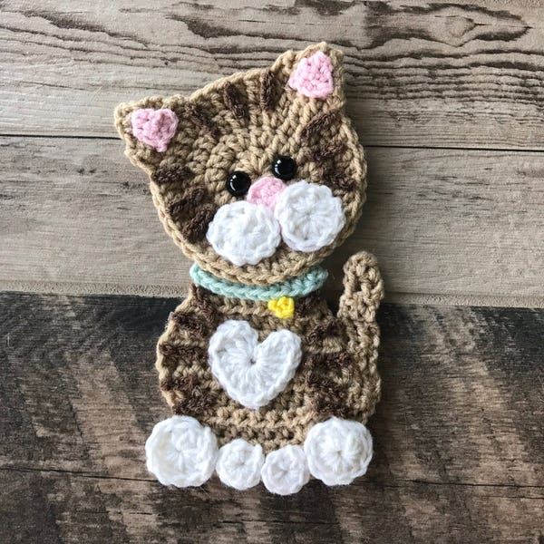 Crochet Pattern - INSTANT PDF DOWNLOAD - Pattern - Applique - Kitty - Cat - Crocheted - Handmade - Purr- Cute - Kitten - Kitty Cat