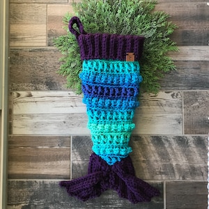 Crochet Pattern - INSTANT PDF DOWNLOAD - Crochet Stocking Pattern - Stocking - Christmas Stocking - Christmas Pattern - Mermaid Stocking