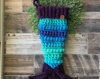 Crochet Pattern - INSTANT PDF DOWNLOAD - Crochet Stocking Pattern - Stocking - Christmas Stocking - Christmas Pattern - Mermaid Stocking