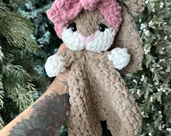 Crocheted Bunny Plushie - Stuffed Animals - Nellas Cottage - Bunny Toy - Baby Bunny - Bunny Plushie - Bunnie Amigurumi - Crochet - Handmade