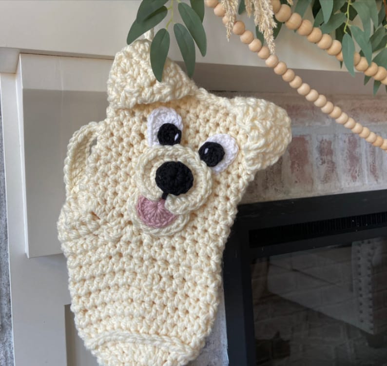 Crochet Pattern INSTANT PDF DOWNLOAD Crochet Stocking Pattern Cat Dog Christmas Stocking Pet Stockings Nellas Cottage image 3