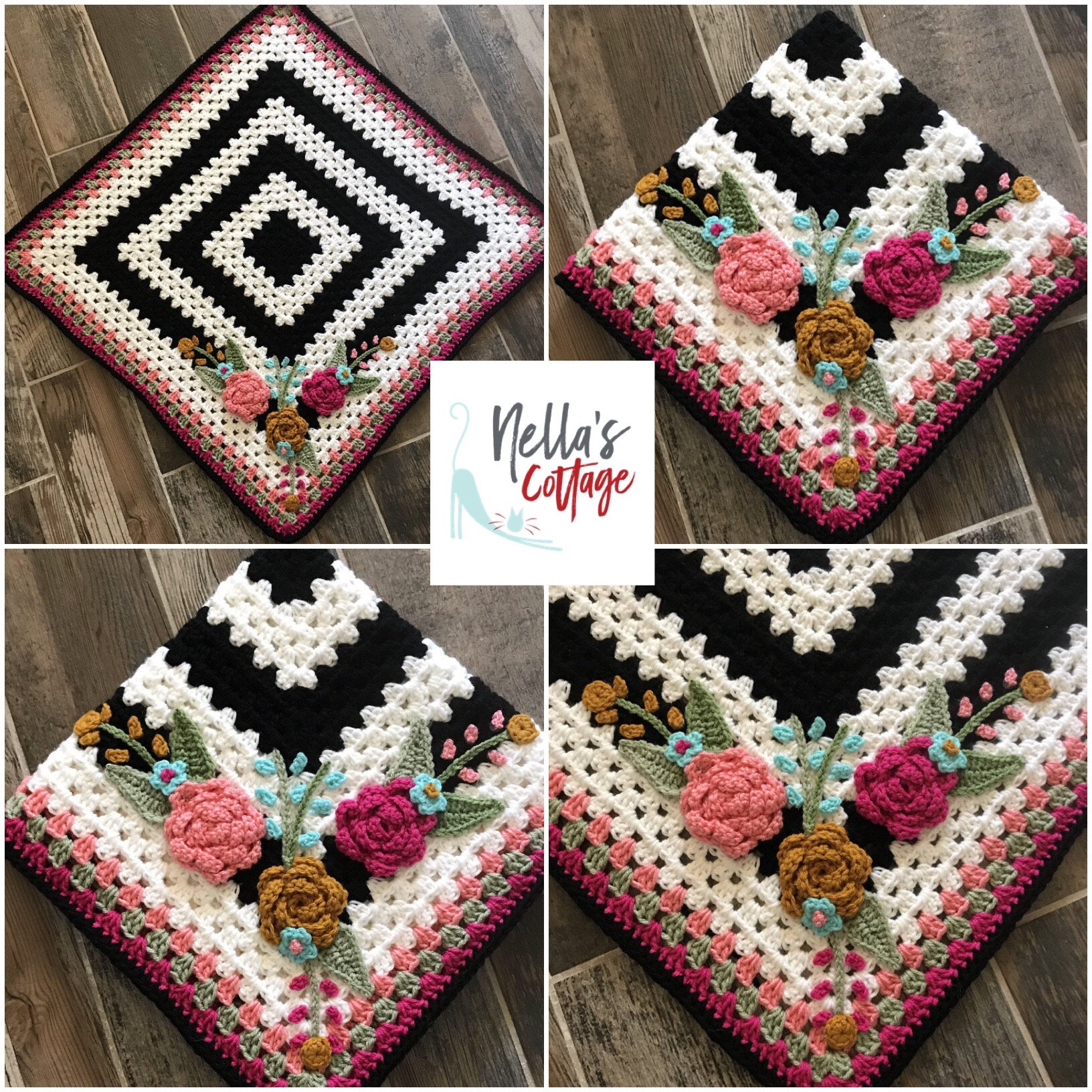 Crochet Baby Blanket Baby Blanket Handmade Baby Blanket Floral