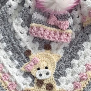 Crochet Baby Blanket - Baby Blanket - Handmade Baby Blanket - Giraffe Baby Blanket - Crocheted Baby Blanket - Baby Giraffe
