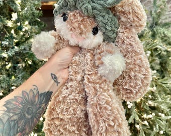 Crocheted Bunny Plushie - Stuffed Animals - Nellas Cottage - Bunny Toy - Baby Bunny - Bunny Plushie - Fluffy Bunny - Crochet - Handmade