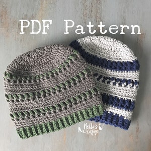 Crochet Pattern INSTANT PDF DOWNLOAD Mens Hat Pattern Crocheted Hat Pattern Mens Beanie Beanie Pattern Pattern Hat Mens image 1