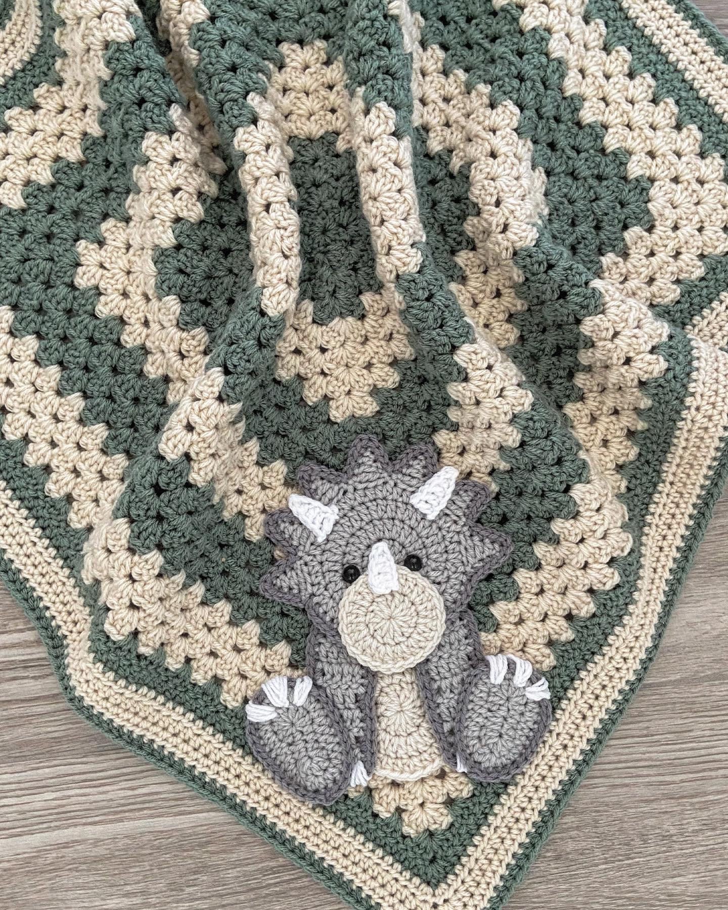 Crochet Baby Blanket Baby Blanket Handmade Baby Blanket Dinosaur