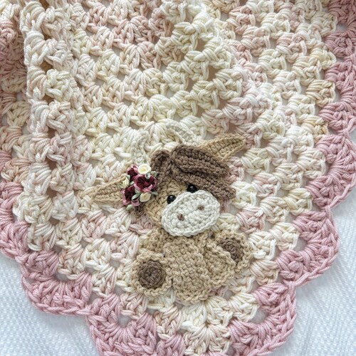 Crochet Highland Cow Baby Blanket