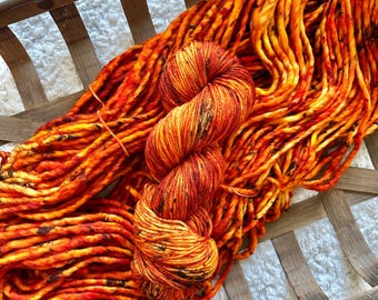 INFERNO - Hand Dyed Yarn - Nellas Cottage - Hand Dyed Fiber - Fiber Yarns - Yarn - Maker - Crochet - Knit - Knitting