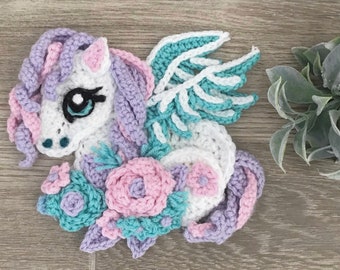 Crochet Pattern - INSTANT PDF DOWNLOAD - Nellas Cottage - Crochet Pegasus - Magical Pegasus - Pegasus Pattern - Pegasus Crochet Pattern