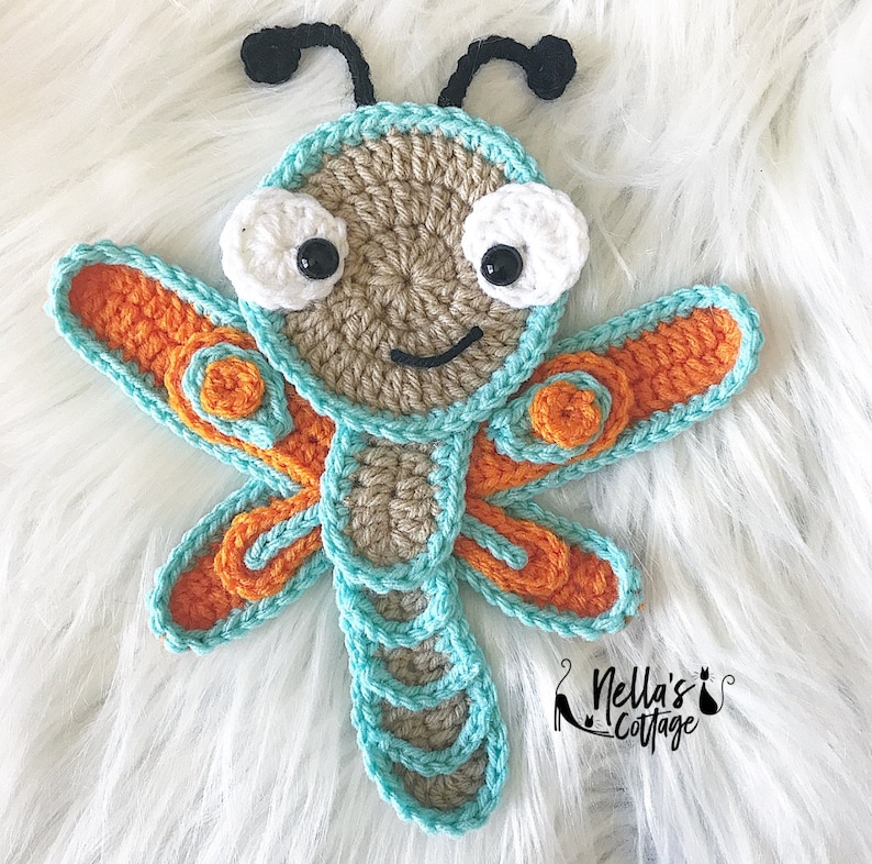 Crochet Pattern Instand PDF Download Pattern Crochet Dragonfly Baby Dragonfly Pattern Bugs Bug Pattern Crochet Pattern image 1