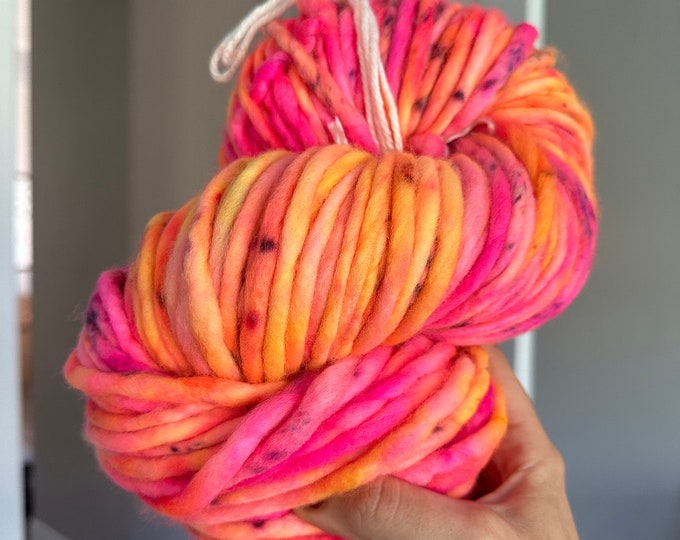 Strawberry Lemonade Super Bulky Hand Dyed Yarn Nellas Cottage Hand Dyed