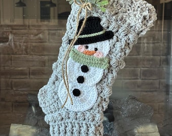 Reindeer Crochet Christmas Stocking