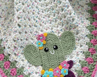 Crochet Baby Blanket - Baby Blanket - Handmade Baby Blanket - Cactus Baby Blanket - Crocheted Baby Blanket - Baby Cactus