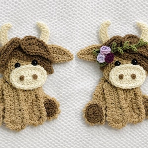 Crochet Pattern - INSTANT PDF DOWNLOAD - Crochet Cow - Highland Cows - Nellas Cottage - Crochet Highland Cows - Highlands - Cows
