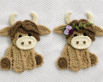 Crochet Pattern - INSTANT PDF DOWNLOAD - Crochet Cow - Highland Cows - Nellas Cottage - Crochet Highland Cows - Highlands - Cows