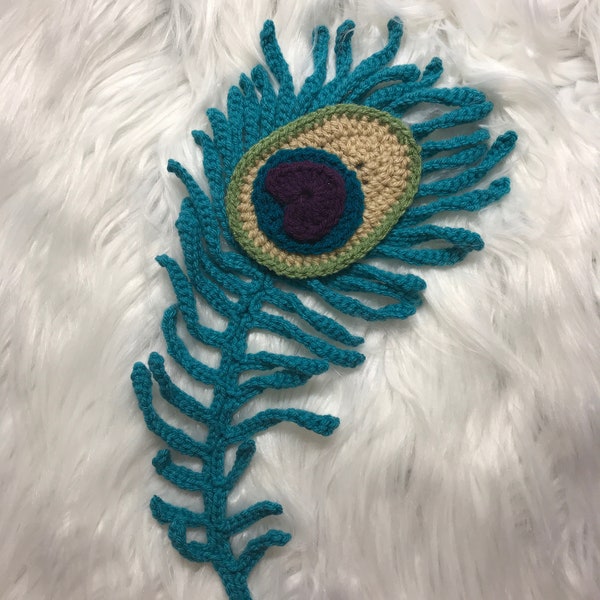 Crochet Pattern - INSTANT PDF DOWNLOAD - Crochet - Peacock Feather - Peacock - Pattern - Crochet Patterns - Crochet Applique - Applique