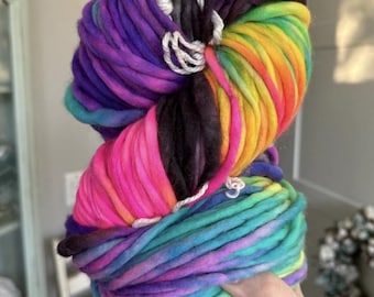 STORMY RAINBOW - Hand Dyed Yarn - Nellas Cottage - Hand Dyed Fiber - Fiber Yarns - Yarn - Maker - Crochet - Knit - Knitting