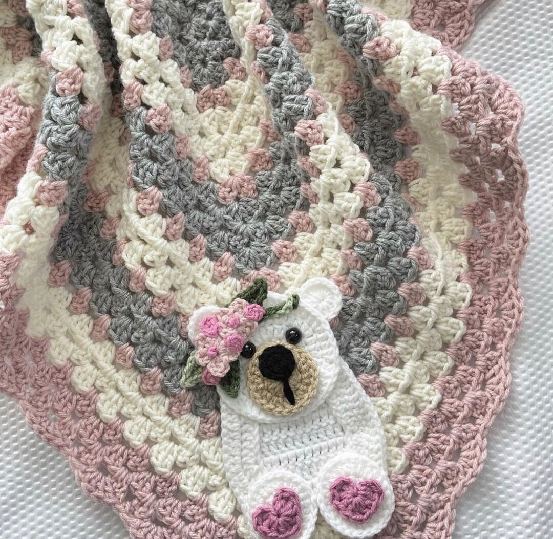 Crochet Baby Blanket Baby Blanket Handmade Baby Blanket Baby Bear