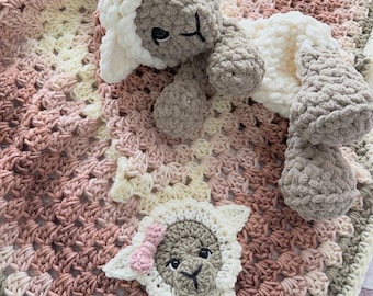 Crocheted Lamb Baby Blanket