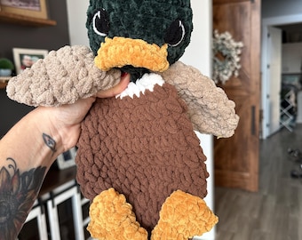 Crocheted Duck Plushie - Stuffed Animals - Nellas Cottage - Duck Toy - Baby Duck  - Duck Amigurumi - Crochet - Handmade