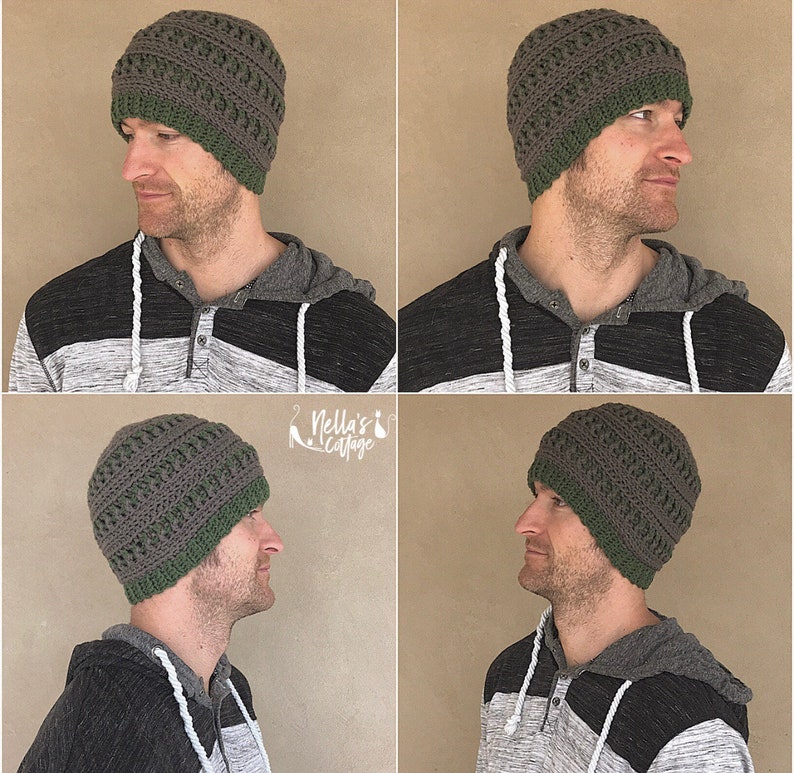 Crochet Pattern INSTANT PDF DOWNLOAD Mens Hat Pattern Crocheted Hat Pattern Mens Beanie Beanie Pattern Pattern Hat Mens image 4