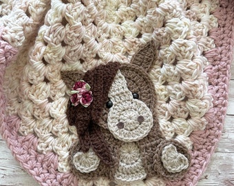 Crochet Baby Blanket - Baby Blanket - Handmade Baby Blanket - Cow Baby Blanket - Crocheted Baby Blanket - Baby Cow