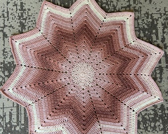 Crochet Pattern - INSTANT PDF DOWNLOAD - Pattern Only - Crochet - Baby Blanket - Crochet Star Blanket - 10Point Star Blanket- Nellas cottage