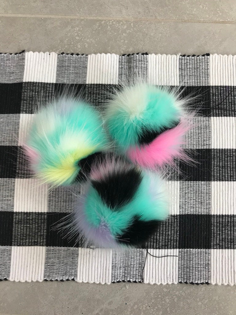 Ready To Ship FAUX FUR Faux Fur Pom Pom Faux Fur Oversized Pom