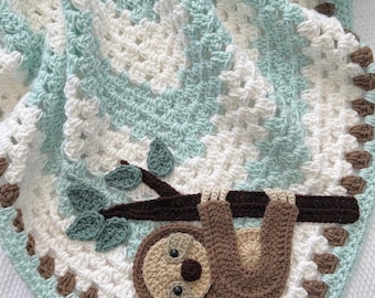 Baby Blanket - Handmade Blanket - Sloth - Sloth Blanket - Sloth Bedding - Sloth Gift - Gifts For Baby - Blanket - Bedding