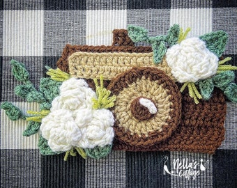 Crochet Pattern - INSTAND PDF DOWNLOAD - Nellas Cottage -Boho Camera - Crochet Camera - Camera Pattern - Crochet Boho Camera Pattern