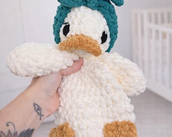 Crocheted Duck Plushie - Stuffed Animals - Nellas Cottage - Duck Toy - Baby Duck  - Duck Amigurumi - Crochet - Handmade