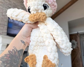 Crocheted Duck Plushie - Stuffed Animals - Nellas Cottage - Duck Toy - Baby Duck  - Duck Amigurumi - Crochet - Handmade