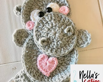 Crochet Pattern - INSTANT PDF DOWNLOAD - Pattern Download - Pattern - Crochet Hippo - Hippo - Crochet - Handmade  - Baby Hippo Pattern