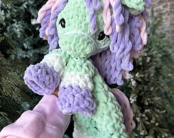 Crocheted Pony Plushie - Stuffed Animals - Nellas Cottage - Pony Toy - Baby Horse - Horse Plushie - Pony Amigurumi - Crochet - Handmade