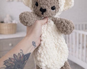 Handmade Crocheted Lamb Snuggler