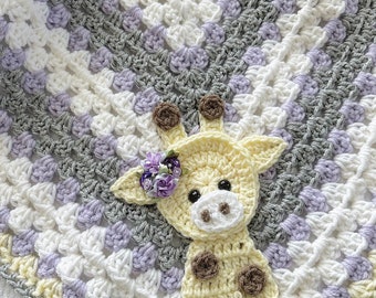 Crochet Baby Blanket - Baby Blanket - Handmade Baby Blanket - Giraffe Baby Blanket - Crocheted Baby Blanket - Baby Giraffe