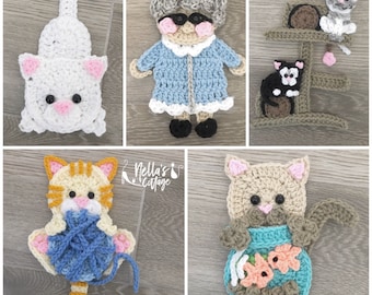 Crochet Pattern - INSTANT PDF DOWNLOAD - Nellas Cottage - Crazy Cat Lady - Cat Crochet Pattern - Cat Pattern - Cat Lover - Crochet - Pattern