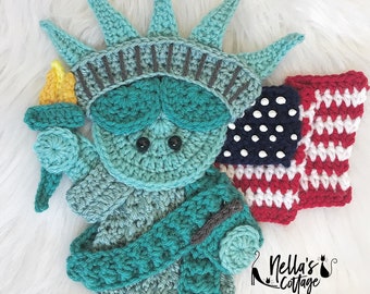 Crochet Pattern - INSTANT PDF DOWNLOAD - Lady Liberty - Crochet Statue of Liberty - Statue of Liberty - America - Crochet America - UsA