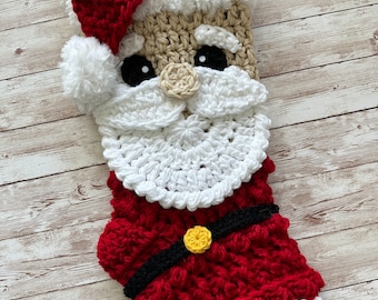 Crochet Pattern - INSTANT PDF DOWNLOAD - Crochet Stocking Pattern - Stocking - Christmas Stocking - Winter Santa - Nellas Cottage