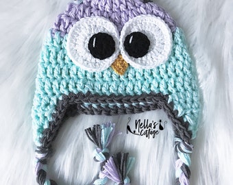 Crochet Pattern - INSTAT PDF DOWNLOAD - Owl Hat Pattern - Crochet Owl Hat - Owl - Owls - Hat Pattern - Beanie Pattern - Animal Hat Patterns