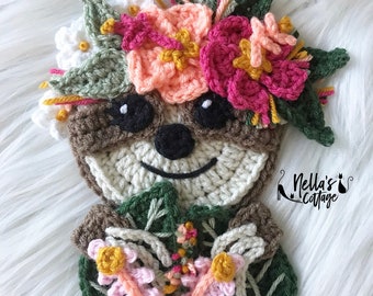 Crochet Pattern - INSTANT PDF DOWNLOAD - Boho Sloth Pattern - Crochet Sloth - Boho Sloth - Sloths - Crochet Sloth - Boho Sloth Applique