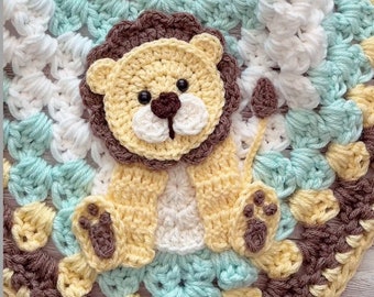 Crochet Baby Blanket - Baby Blanket - Handmade Baby Blanket - Baby Lion Blanket - Crocheted Baby Blanket - Baby Lion