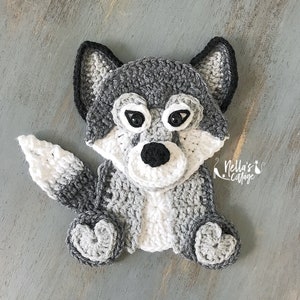 Haakpatroon - INSTANT PDF DOWNLOAD - Patroon Wolf - Gehaakte Wolf - Patroon Gehaakte Wolf - Wolf - Wolf Cub - Baby Wolf - Wolf Appliqué