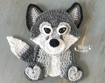 Crochet Pattern -INSTANT PDF DOWNLOAD - Wolf Pattern - Crochet Wolf - Crochet Wolf Pattern - Wolf - Wolf Cub - Baby Wolf - Wolf Appliqué