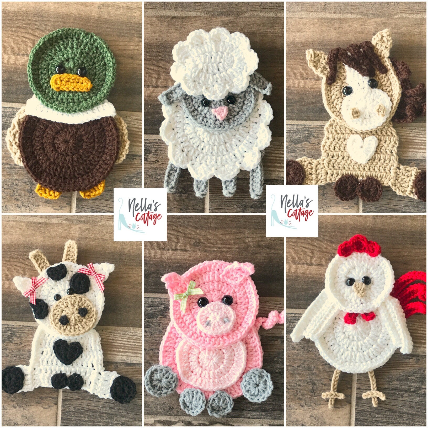 Crochet Pattern - Farm Animal Patterns - INSTANT PDF DOWNLOAD - Crochet