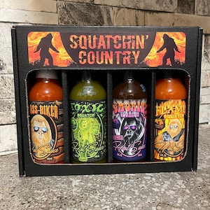 Squatchin&#39; Country Hot Sauce 4 pack Gift set