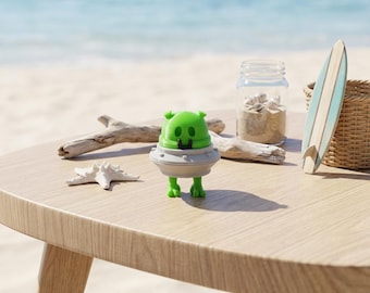 3D printed Alien UFO key chain or fridge magnet - fast shipping!