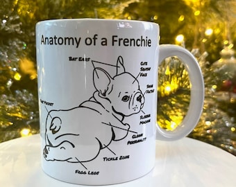 Anatomy of a Frenchie coffee mug