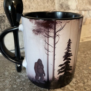 Bigfoot Misty Forest mug with spoon